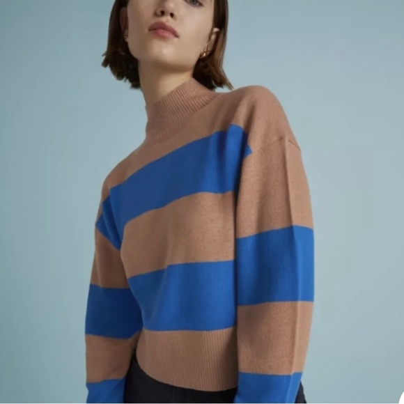 Everlane Muck Neck Wool Stripped Sweater Size S - Picture 4 of 13